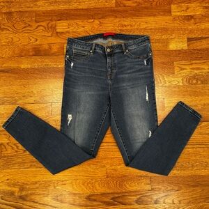 Jennifer Lopez Dark Blue Distressed Super Skinny Jeans